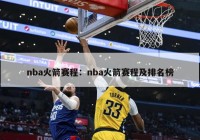 nba火箭赛程：nba火箭赛程及排名榜